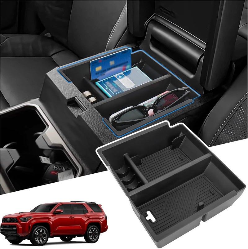 Sinminou Center Console Organizer Compatible with 2025-2026 Toyota 4Runner (6th Gen) Interior Accessories, Armrest Storage Box Glove Organizer Tray Insert with Coin and Sunglasses Holder - Image 1